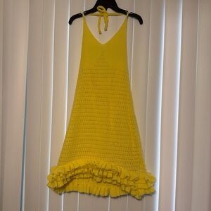 SHEIN Bright Yellow Knit Coverup Dress